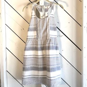 Linen Striped Racerback Sundress with Pockets
